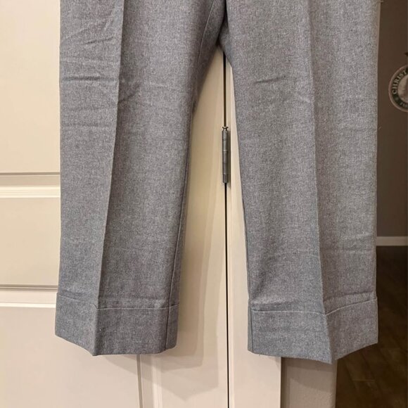 Women’s Loft NWT Gray Lined Straight Cropped Cuff Wool Blend Dress Pants-Size 12 - Picture 4 of 10